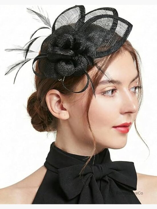 Natural Sinamay Linen Fascinator Hat Headband Clip Wedding Tea Party Derby main image 6